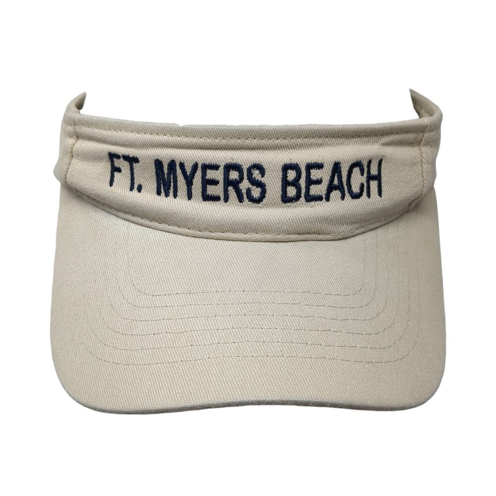 Ft. Myers Beach Strapback Visor Hat Brown One Size Adjustable Jhats